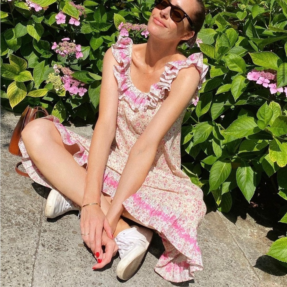 Mi Golondrina Suena Jardin Midi Dress Size Small
